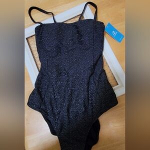 CUPSHE Lace Up Back Tummy Control One Piece Swimsuit